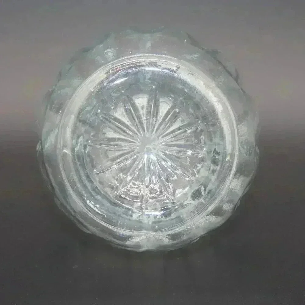 Vintage Clear Glass Liquor Ribbed Decanter with Stopper